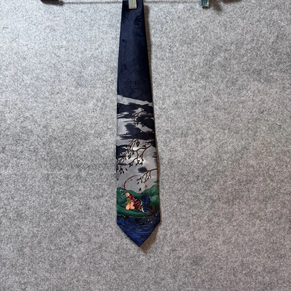 Balancine Hot Cakes Gary Patterson Fishing Novelty Neck Tie Polyester USA